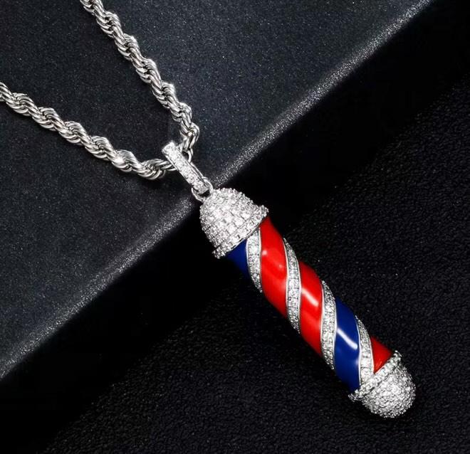 Royal Rising Chain And Barber Pole Pendant